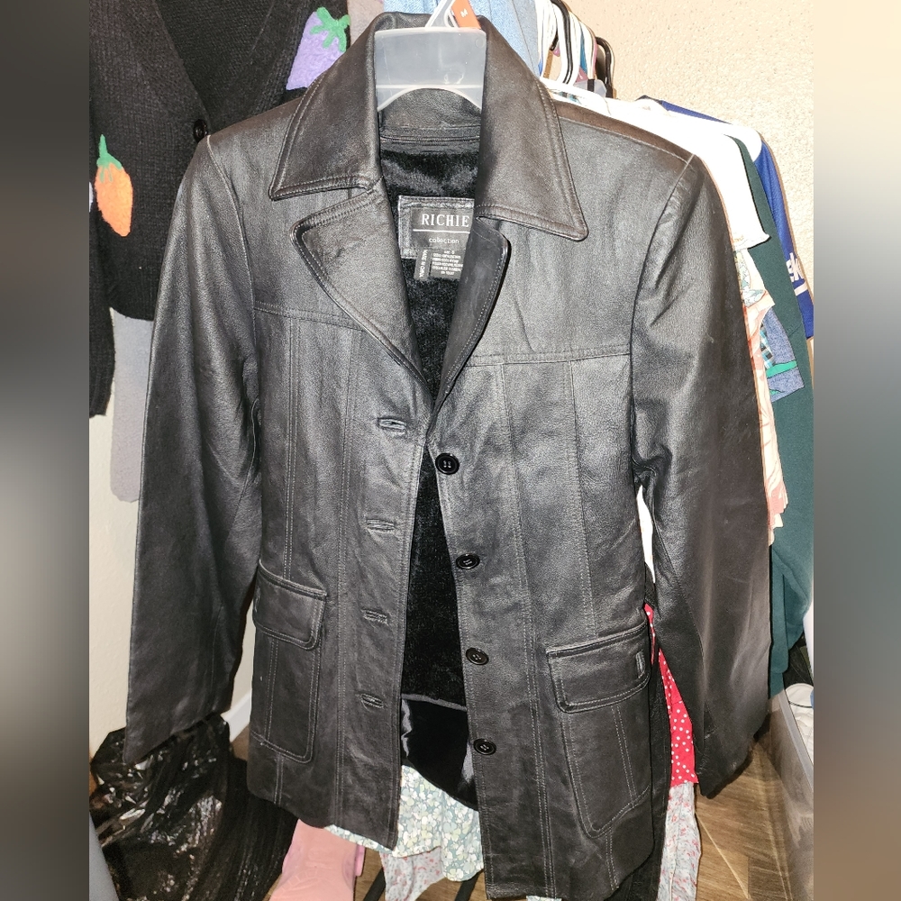 Richie Collection 100℅ Leather Blazer/Coat/Jacket